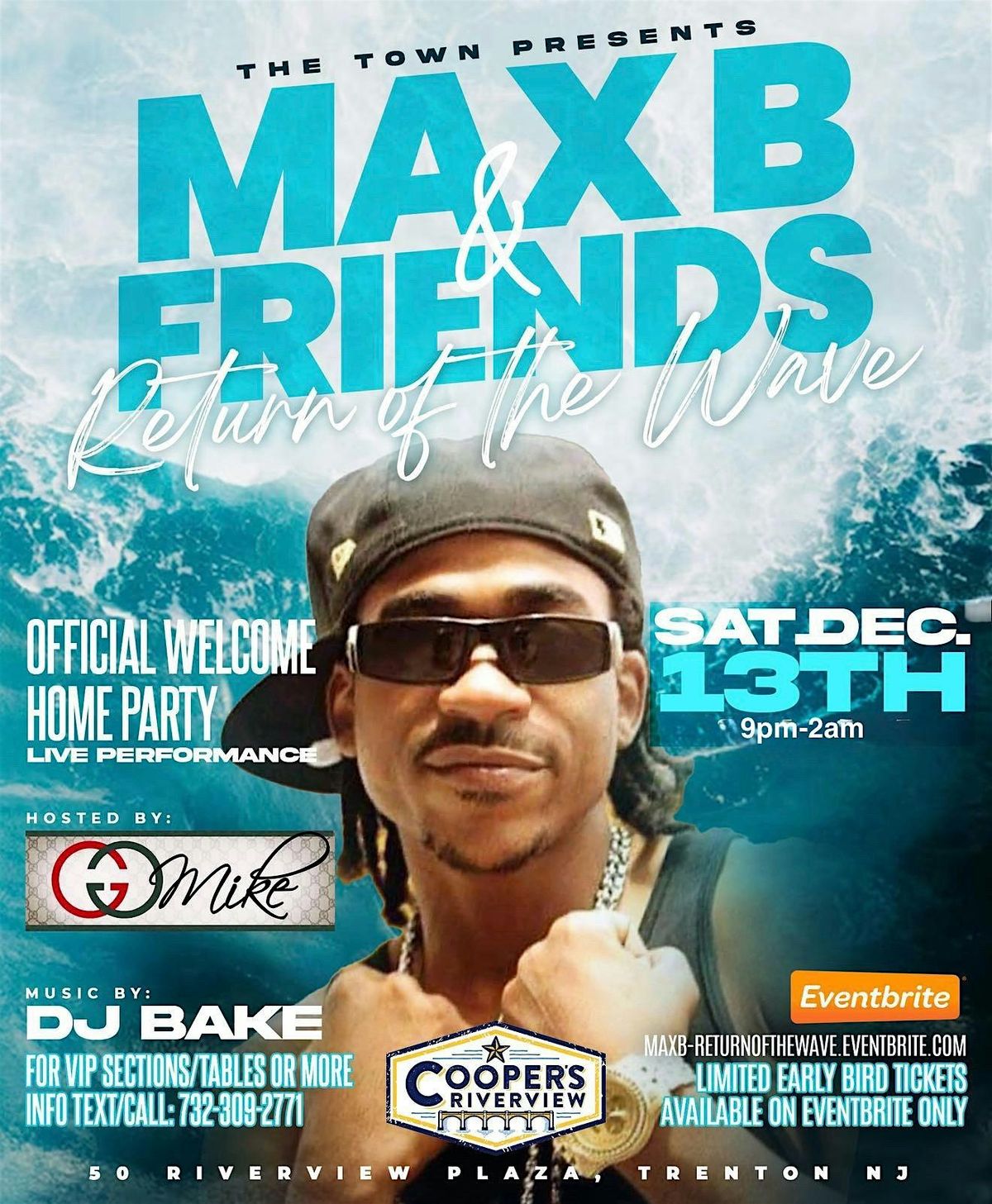 MAX   B ~ Return Of The  Wave !! Live @ Cooper’s Riverview Trenton, NJ, 13 December | Event in Trenton | AllEvents
