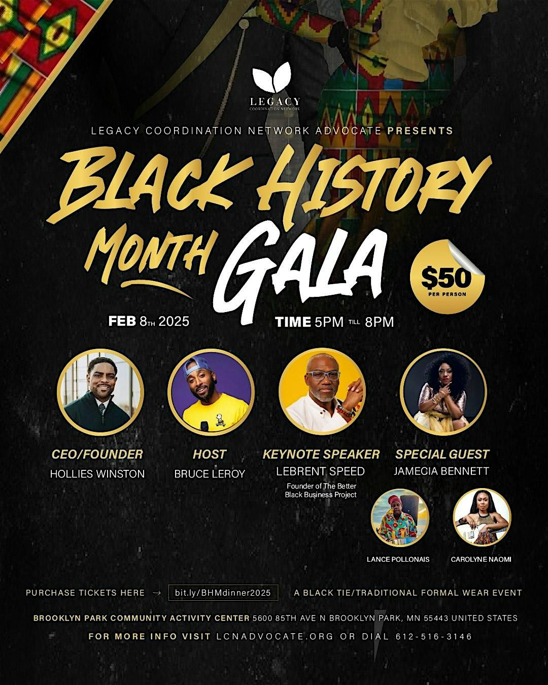 LCN Black History Month Dinner 2026, 7 February | Event in Minneapolis | AllEvents
