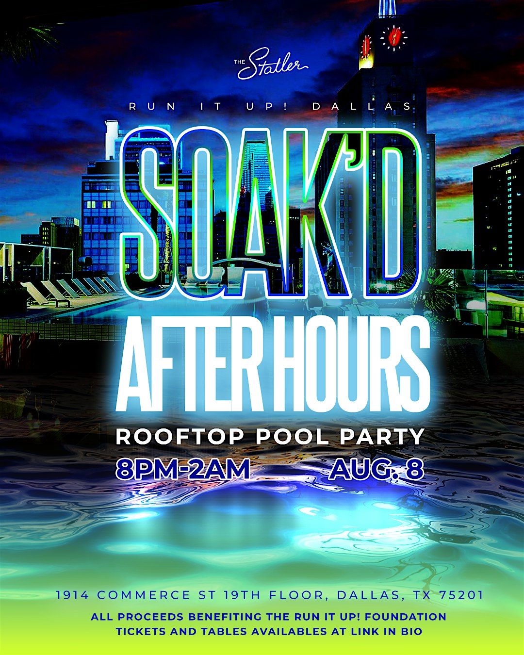 Run It Up  x  Waterproof After Hours Rooftop Pool Party, 8 August | Event in Dallas | AllEvents