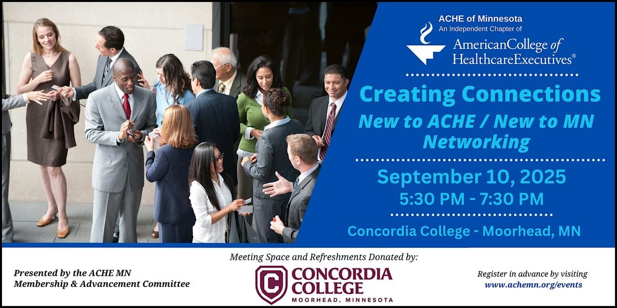 Creating Connections: New to ACHE/New to Minnesota, 10 September | Event in Moorhead | AllEvents