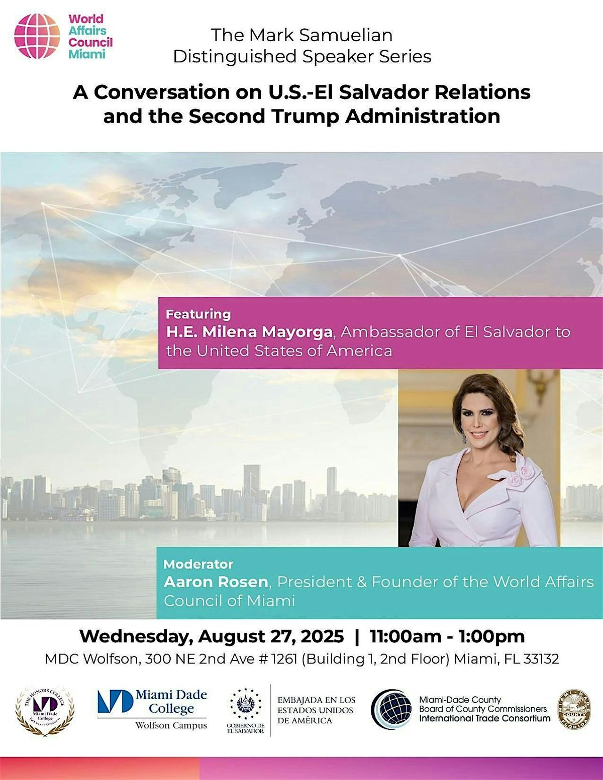 A Talk with Amb. Mayorga: U.S.- El Salvador Ties & the Trump Administration, 27 August | Event in Miami