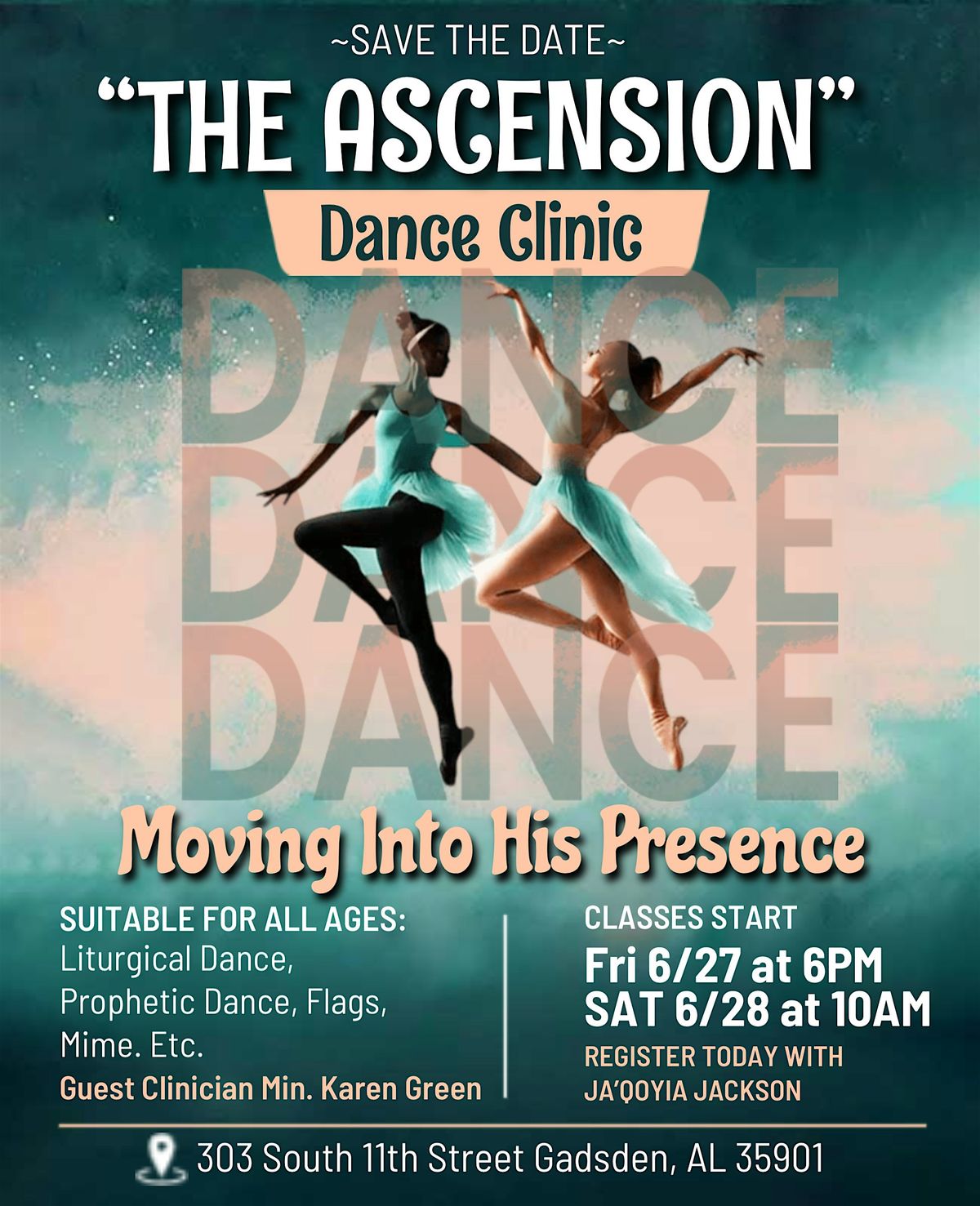 The Ascension: Moving Into His Presence Dance Clinic, 27 June | Event in Gadsden | AllEvents