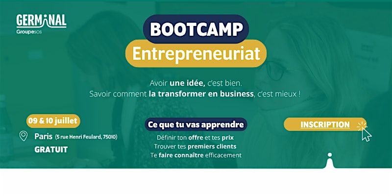 Bootcamp Entrepreneuriat : de la création à la gestion de votre entreprise, 9 July | Event in Paris | AllEvents