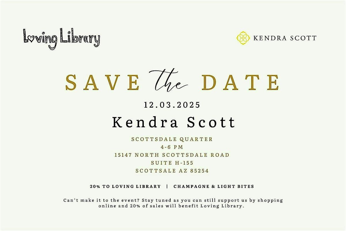 Kendra Scott & Loving Library Shopping for a Cause, 3 December | Event in Scottsdale | AllEvents