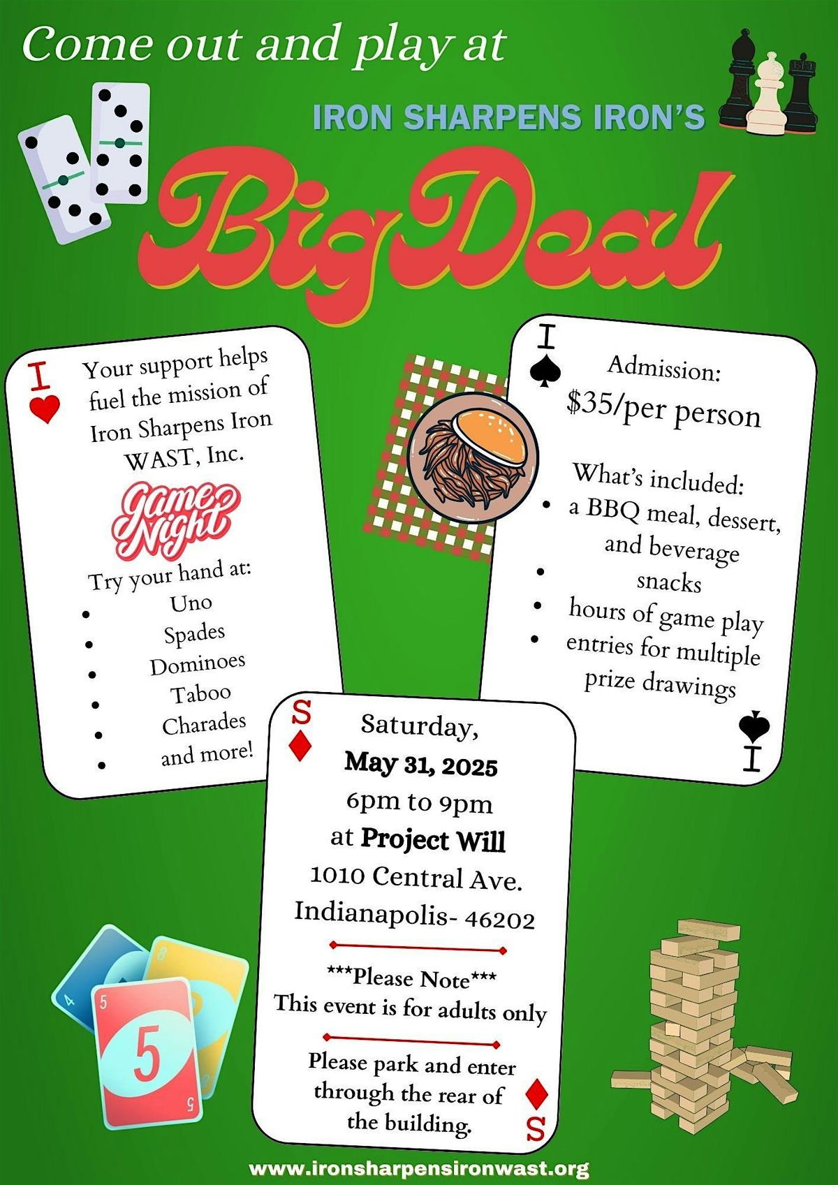 Iron Sharpens Iron's Game Night, 31 May | Event in Indianapolis | AllEvents