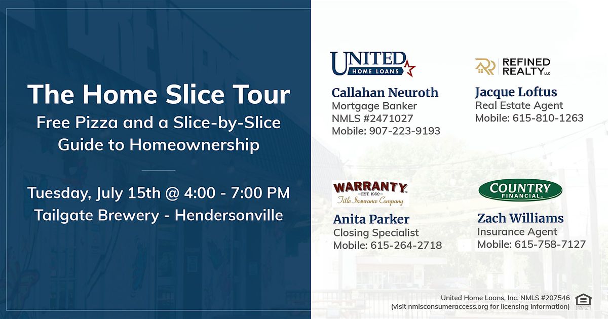The Home Slice Tour - A Slice-by-Slice Guide to Homeownership, 15 July | Event in Hendersonville | AllEvents