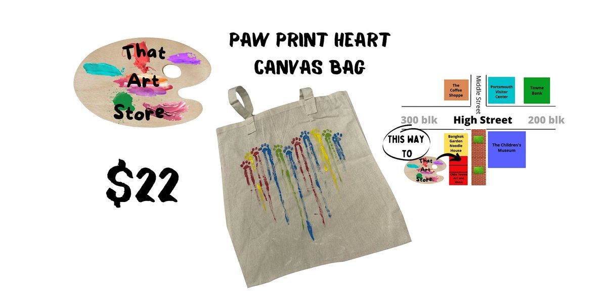 Paw Print Heart Canvas Bag workshop, 22 June | Event in Portsmouth | AllEvents