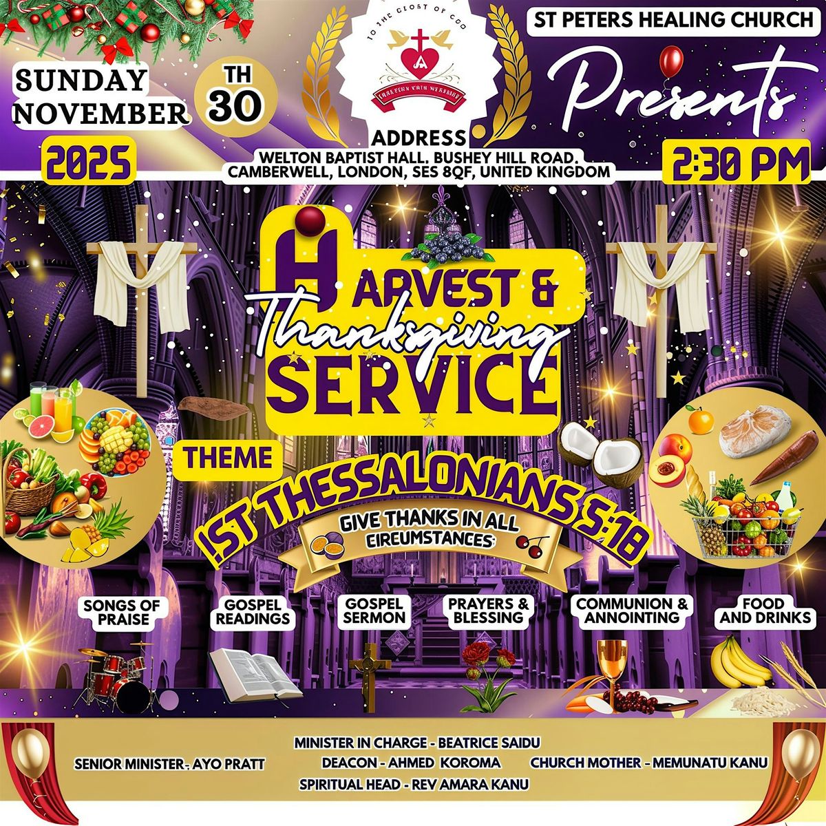 St Peters Healing Church - Havest & Thanksgiving Celebration Service, 30 November | Event in London | AllEvents