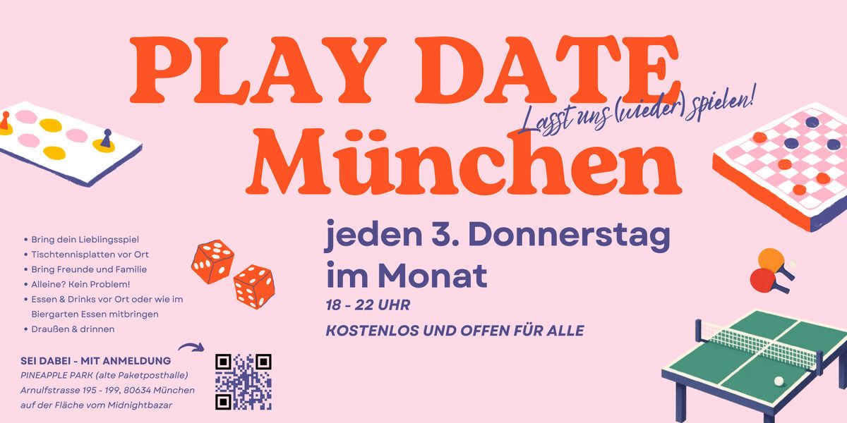 PLAY DATE München #8 - Lasst uns spielen!, 18 December | Event in München | AllEvents