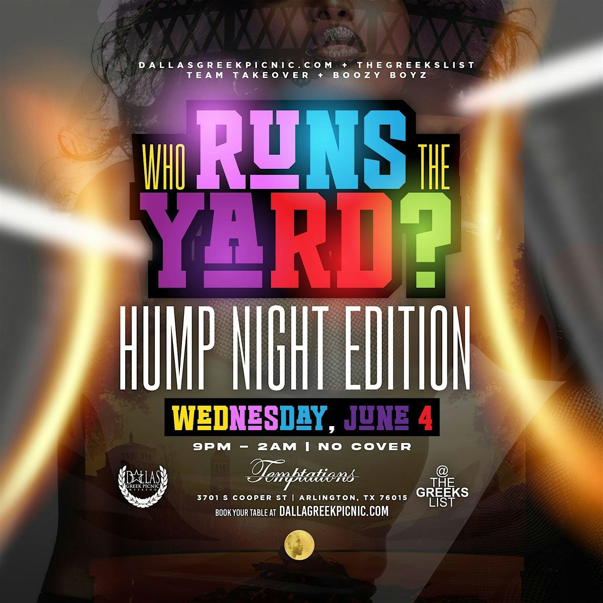 WHO Runs the YARD: DGP Hump Night Edition- June 4, 2025 @ Temptations (ATX), 4 June | Event in Arlington | AllEvents