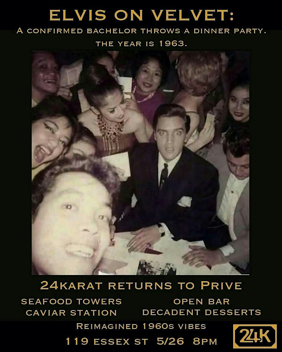 Elvis on Velvet - A bachelor hosts a dinner party. The year is 1963. | Event in New York | AllEvents
