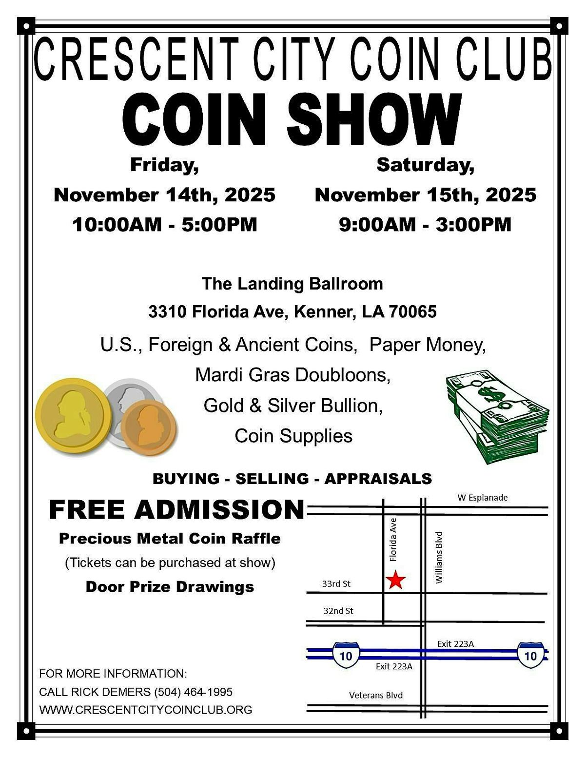 Crescent City Coin Club – November 2025, 14 November | Event in Kenner | AllEvents