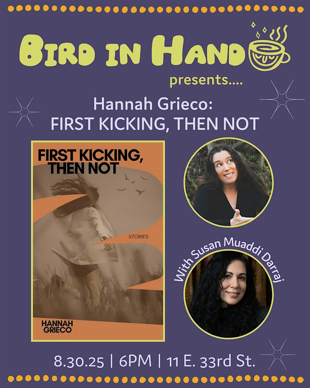 Hannah Grieco: FIRST KICKING, THEN NOT (with Susan Muaddi Darraj), 30 August | Event in Baltimore | AllEvents