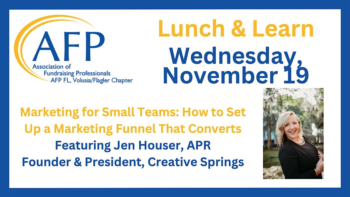 AFP Volusia/Flagler NovemberLunch & Learn, 19 November | Event in Daytona Beach | AllEvents