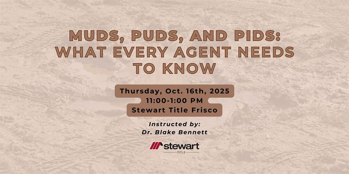 MUDs, PUDs, & PIDs (CE Class for Realtors), 16 October | Event in Frisco | AllEvents