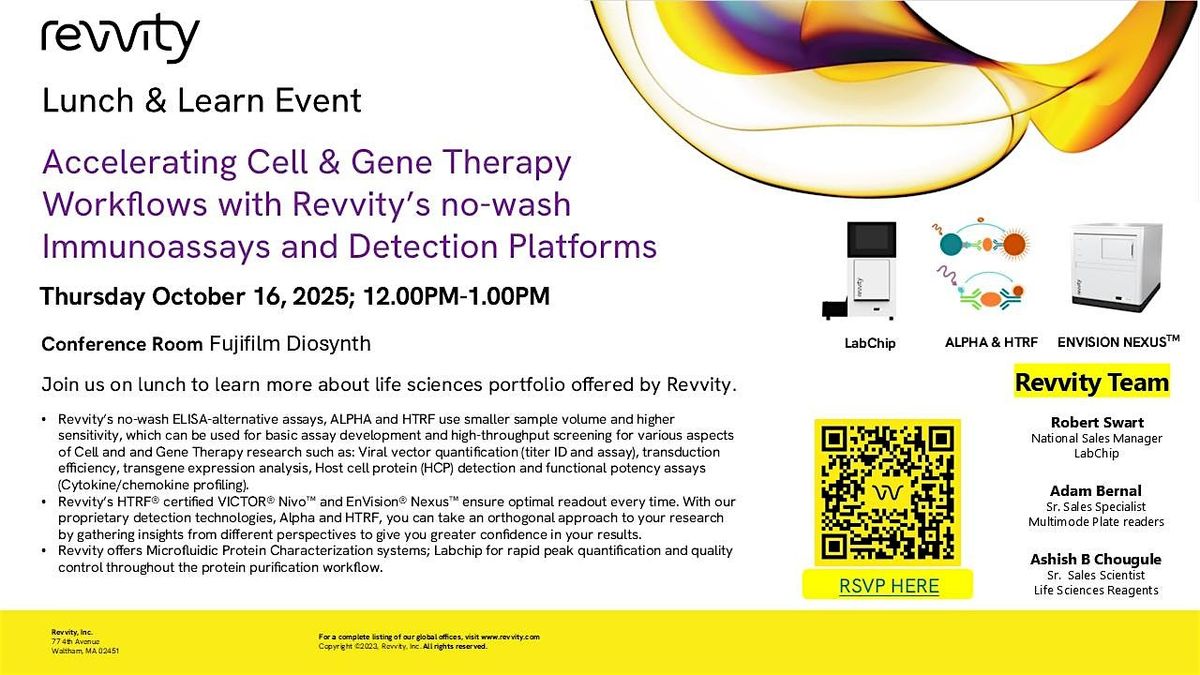 Lunch and Learn by Revvity at FujiFilm DioSynth, 16 October | Event in College Station | AllEvents