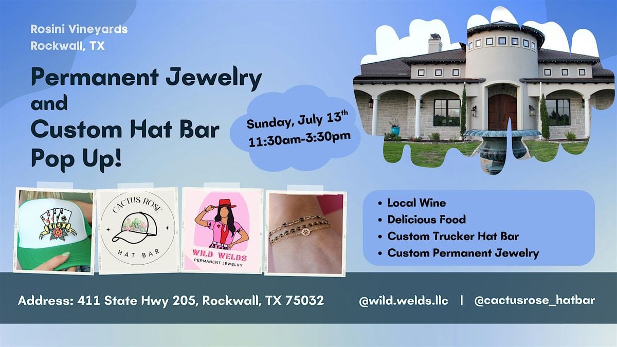 Rockwall Permanent Jewelry & Trucker Hat Bar Pop Up, 13 July | Event in Rockwall | AllEvents