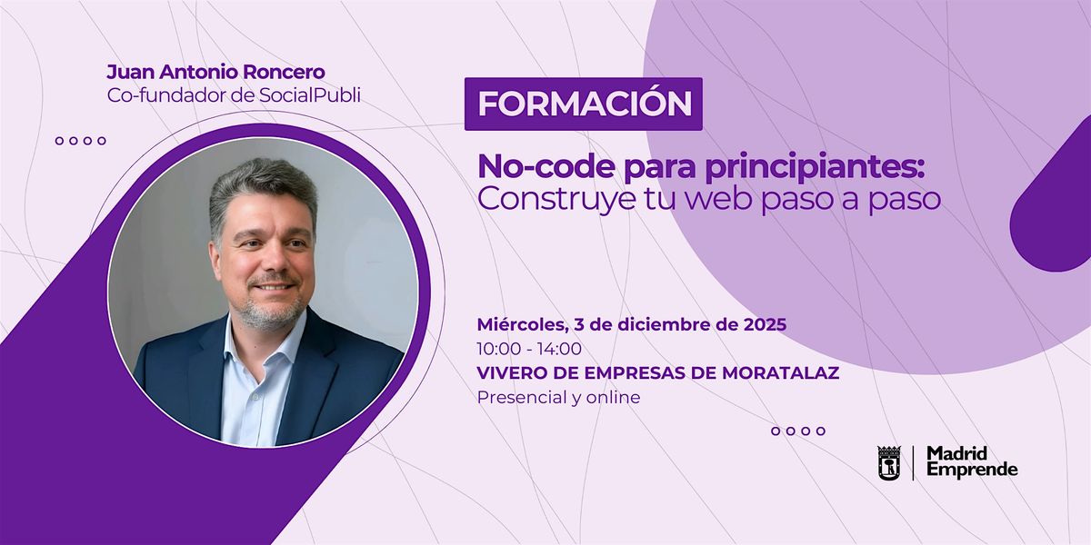Formación gratis en Madrid | No-code para principiantes: construye tu web, 3 December | Event in Madrid | AllEvents