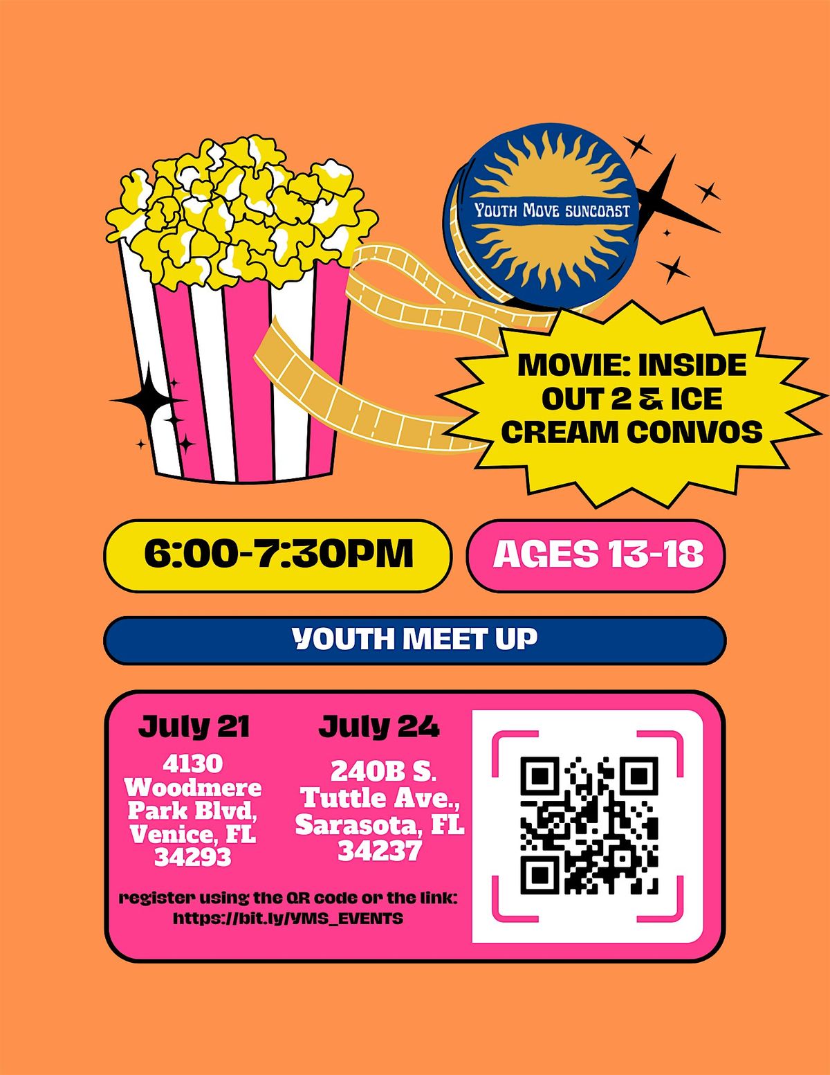 Inside Out Movie Convos and Ice Cream Social, 24 July | Event in Sarasota | AllEvents