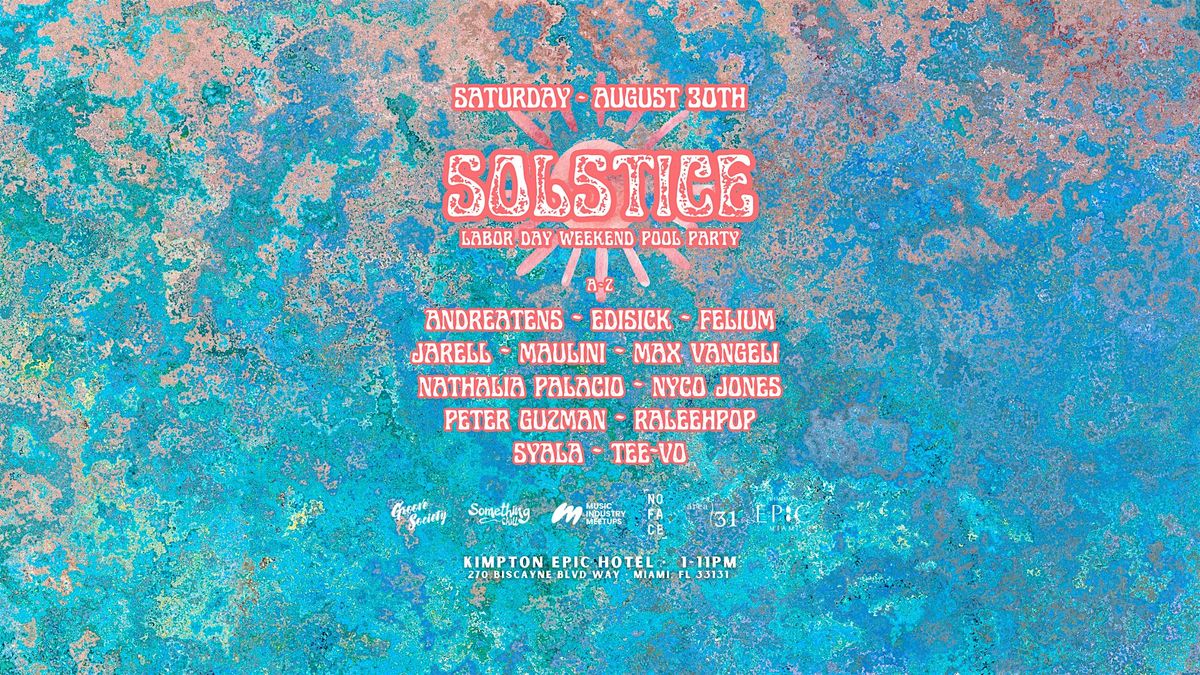 Solstice Pool Party, 30 August | Event in Miami | AllEvents