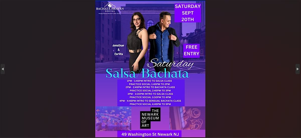 Saturday Salsa/Bachata At Newark Museum (FREE ENTRY), 20 September | Event in Newark | AllEvents