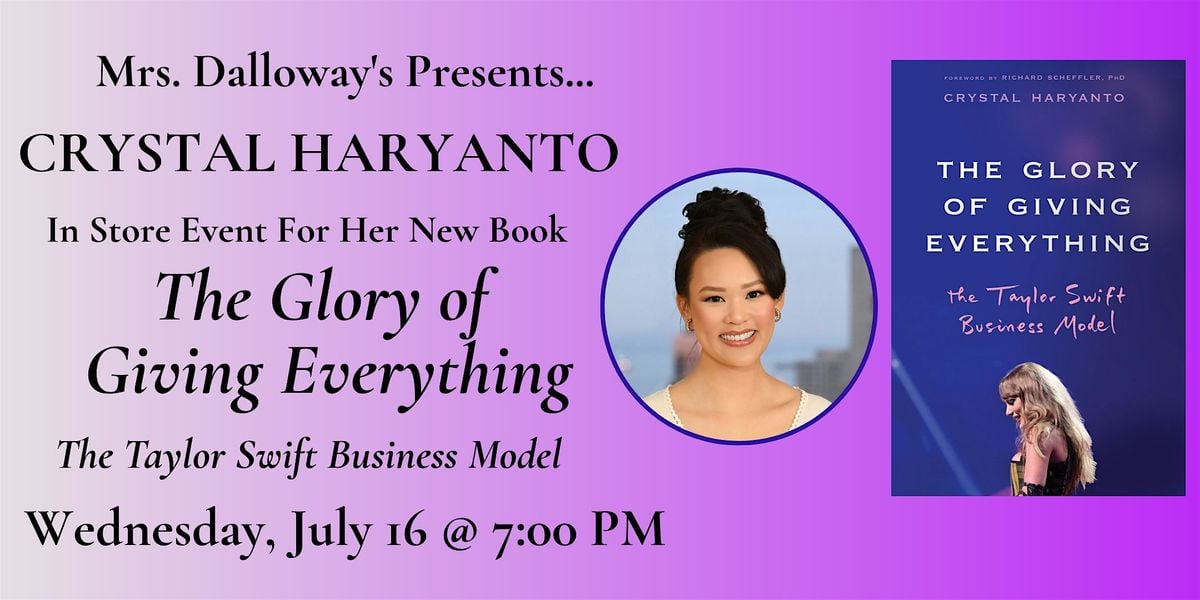 Crystal Haryanto's THE GLORY OF GIVING EVERYTHING Event and Book Signing, 16 July | Event in Berkeley | AllEvents