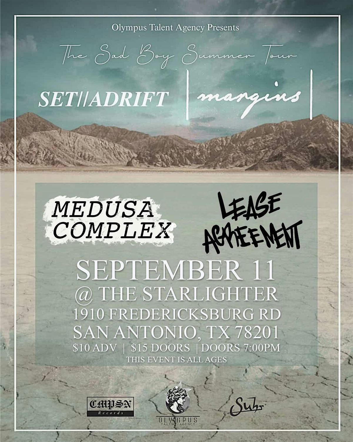 The Sad Boy Summer Tour feat. Set//Adrift•Margins•Lease Agreement•more!, 11 September | Event in San Antonio