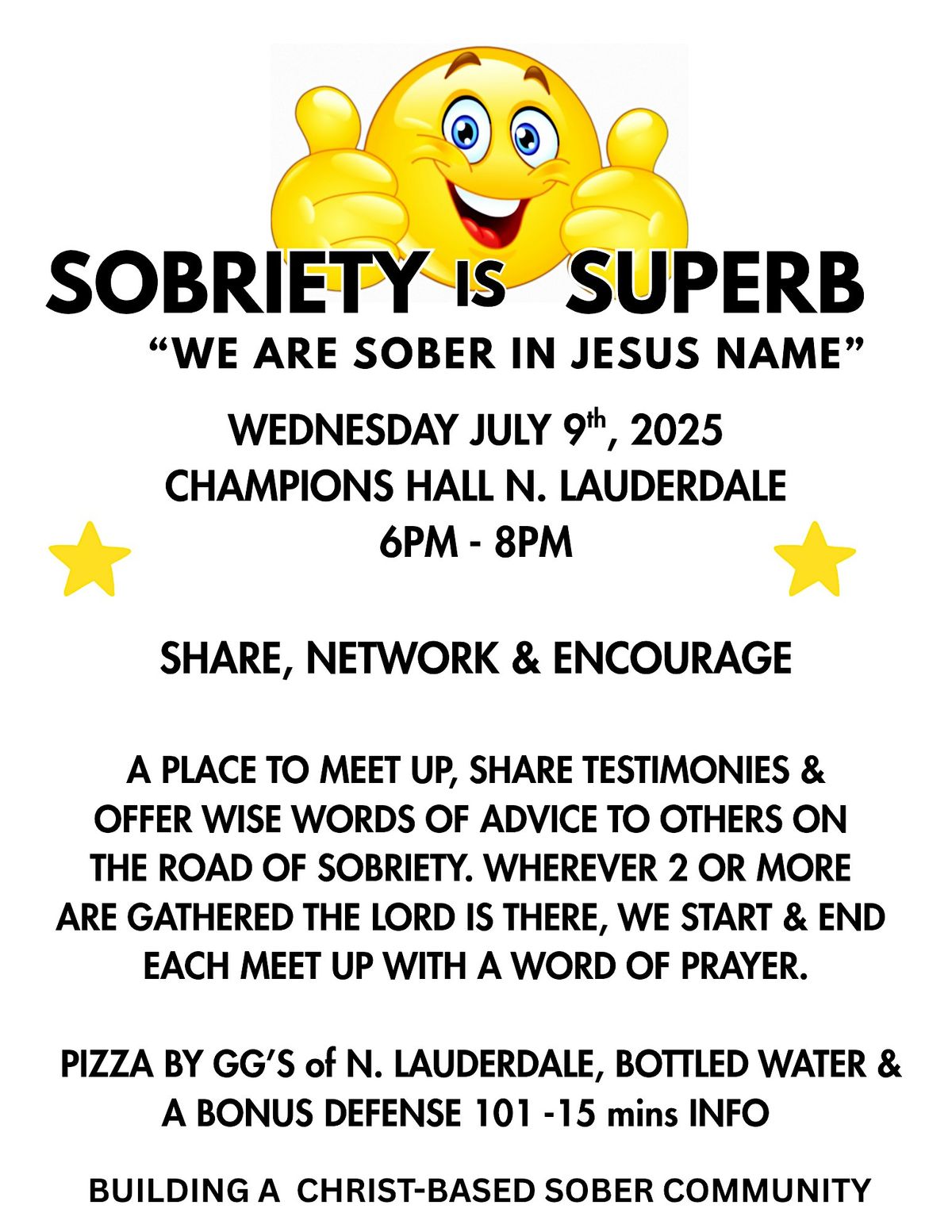 SOBRIETY is SUPERB July  Meet Up, 9 July | Event in North Lauderdale | AllEvents