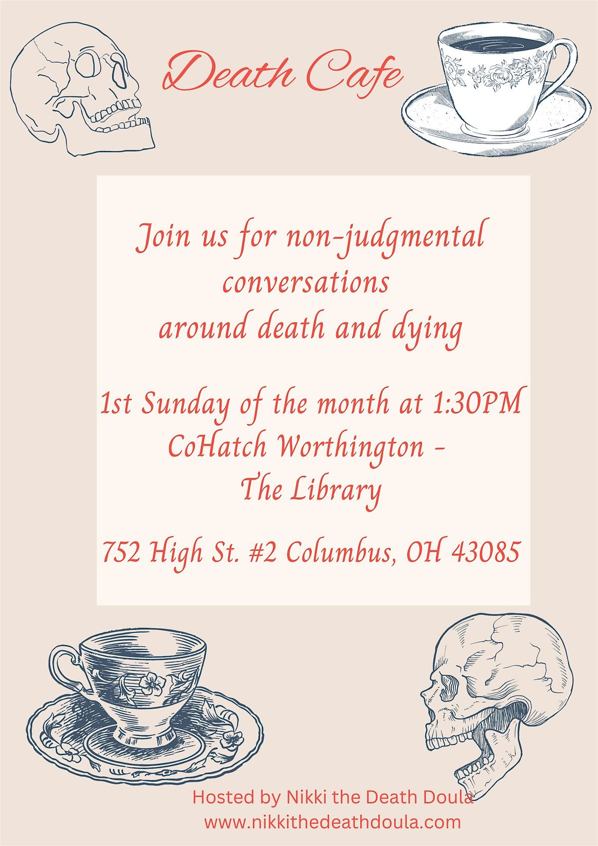August Death Cafe' | Event in Worthington | AllEvents