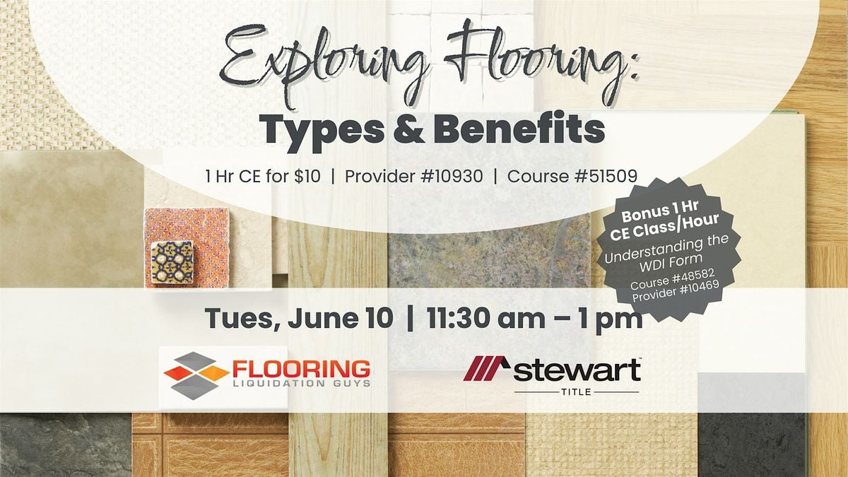 Exploring Flooring: Types & Benefits, 10 June | Event in Selma | AllEvents