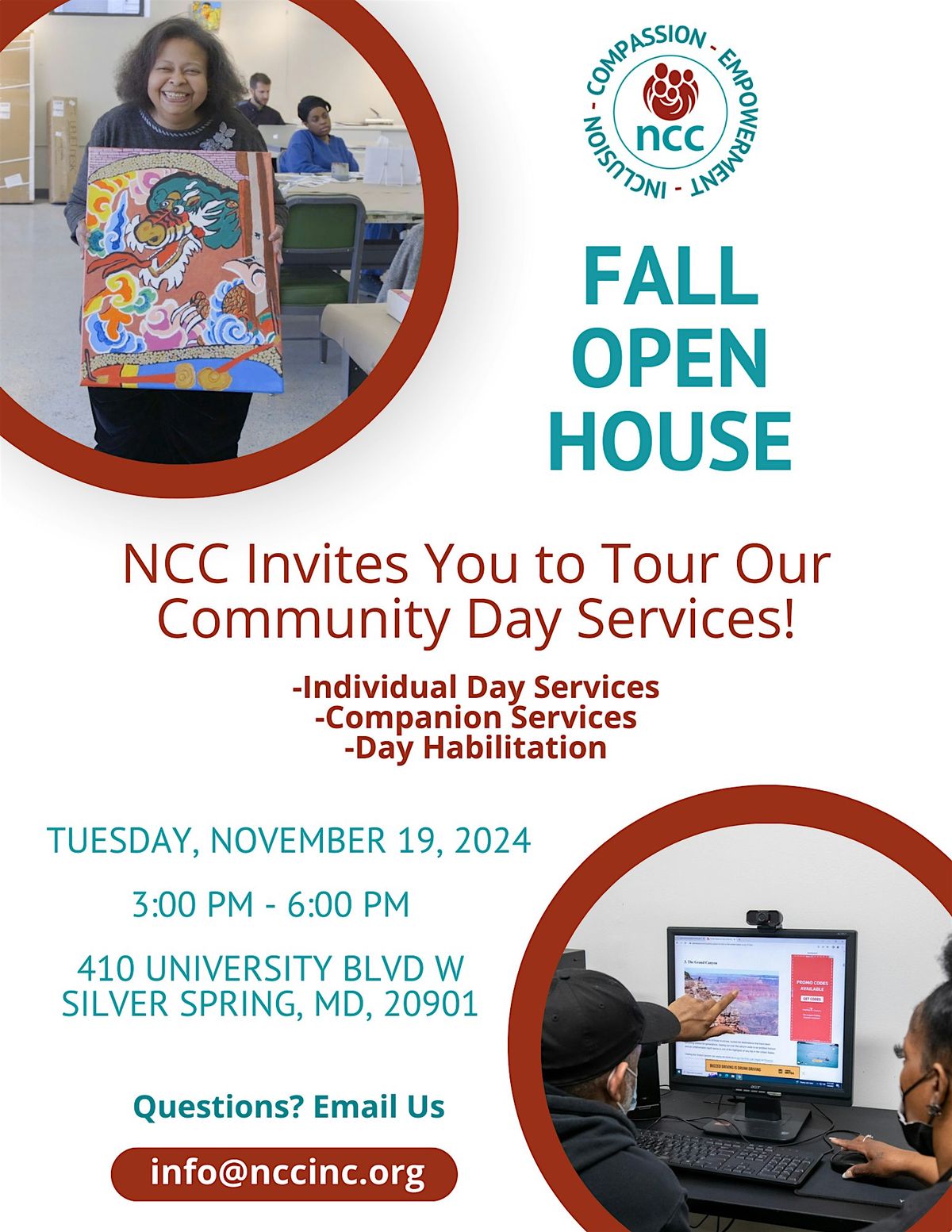 NCC Day Program Fall Open House, 11 November | Event in Silver Spring | AllEvents