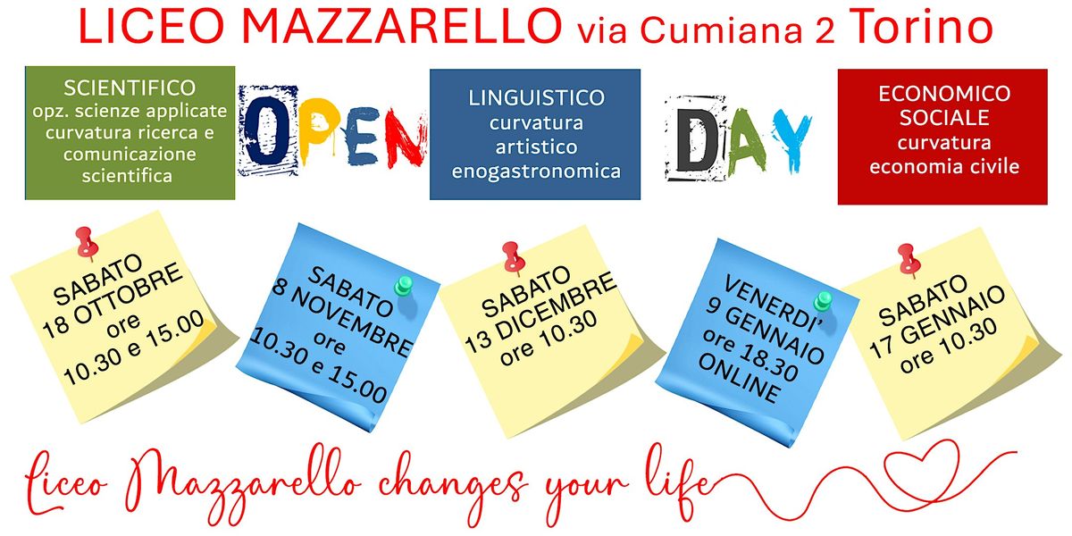 Open day Liceo Mazzarello Torino, 13 December | Event in Torino | AllEvents