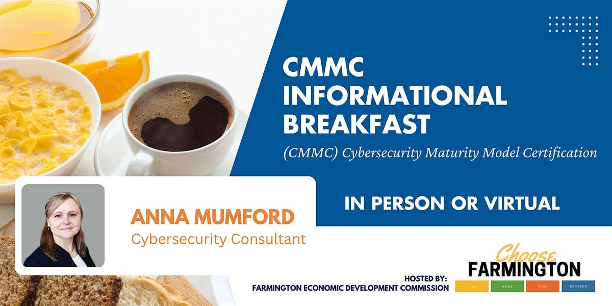 CMMC Informational Breakfast with Anna Mumford, 7 May | Event in Farmington | AllEvents