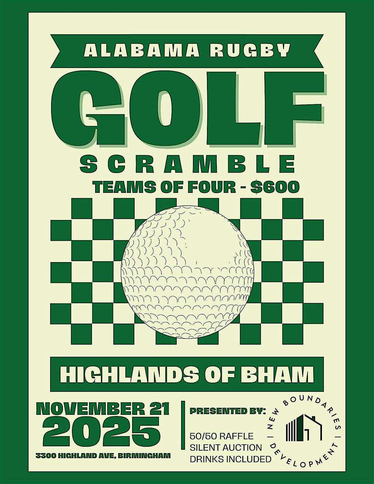 Alabama Rugby Golf Scramble Presented by New Boundaries Development, 21 November | Event in Birmingham | AllEvents