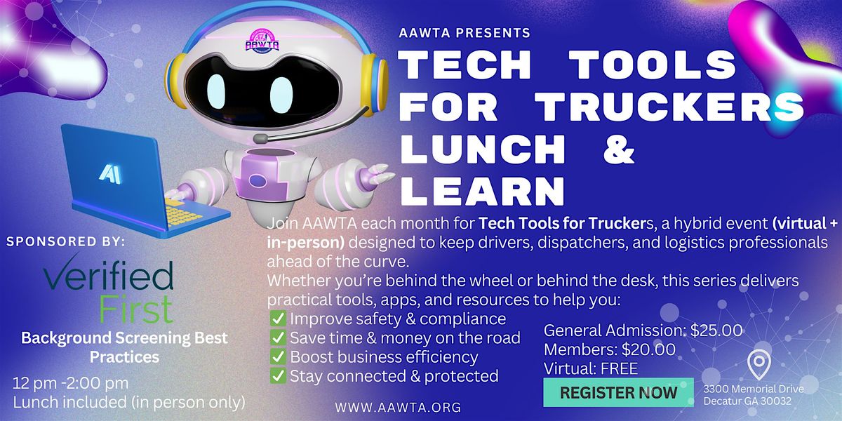 Tech Tools for Truckers Background Screening Best Practices _Lunch Included, 28 October | Event in Decatur