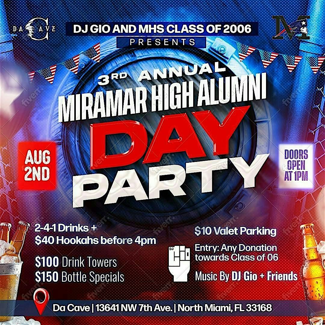 3rd Annual Miramar High Alumni Day Party, 2 August | Event in North Miami | AllEvents