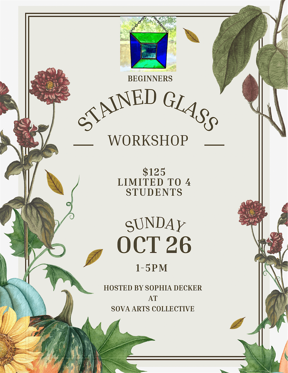 Beginners Stained Glass Workshop, 26 October | Event in South Boston | AllEvents