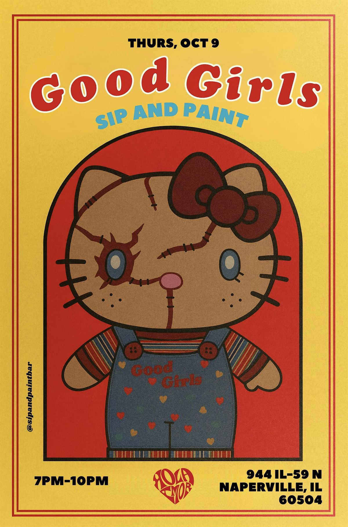 Hello Kitty x Chucky sip and paint, 9 October | Event in Naperville | AllEvents