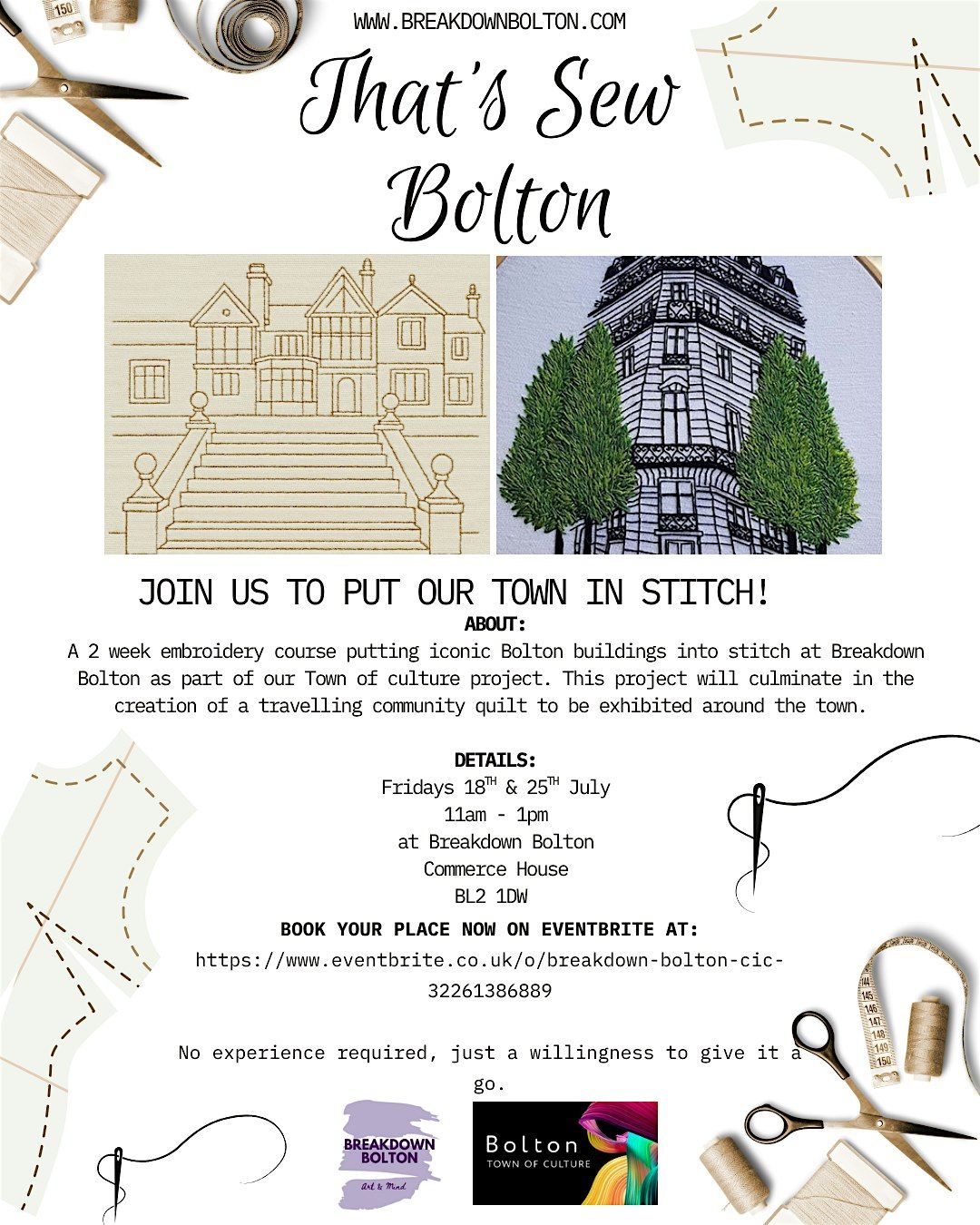 That's Sew Bolton: our town in stitch (CVS Workshops), 13 October | Event in Bolton | AllEvents