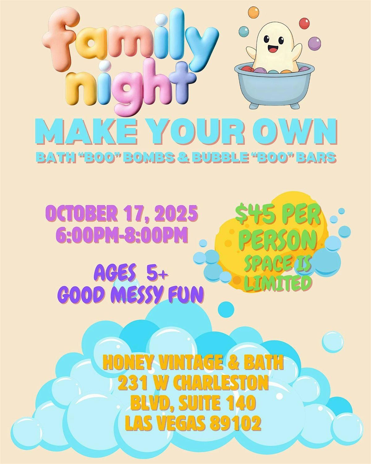 Spooktacular Spa Family Night: Make your Own Bath Bombs & Bubble Bars, 17 October | Event in Las Vegas