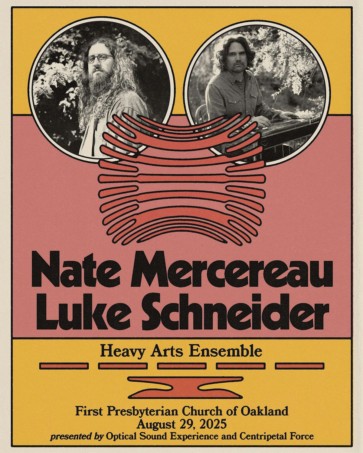 Nate Mercereau / Luke Schneider / Heavy Arts Ensemble at First Presbyterian, 29 August | Event in Oakland