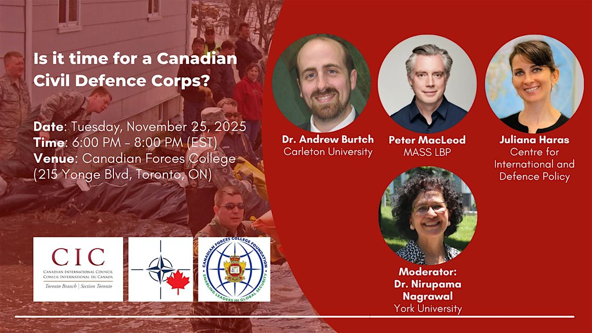Is it time for a Canadian Civil Defence Corps? | Event in Toronto | AllEvents
