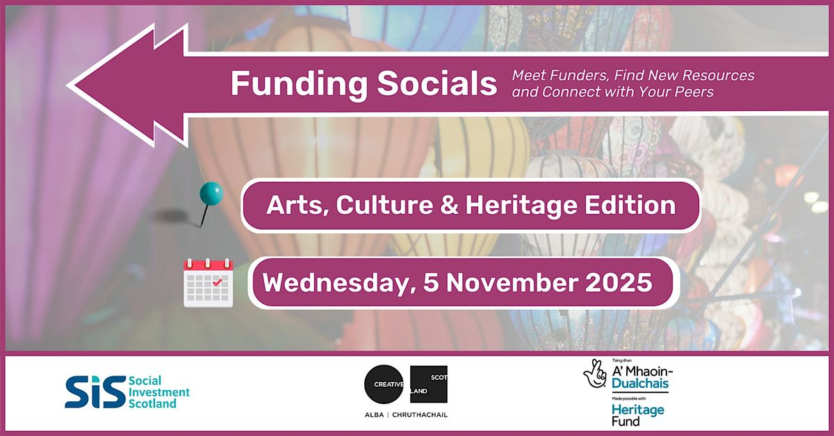 Funding Socials: Meet Funders, Find New Resources & Connect with Your Peers, 5 November | Event in Dundee