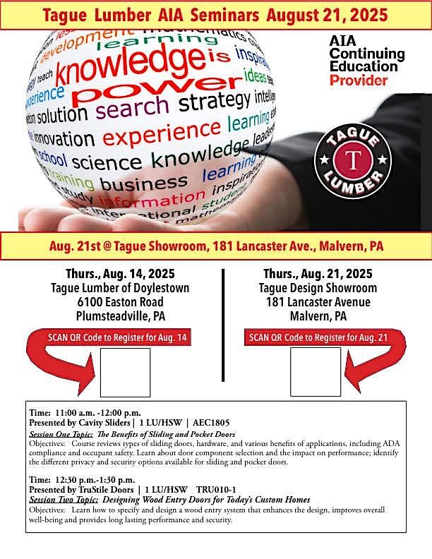 Tague Malvern Showroom Product Seminar — August 21, 2025, 21 August | Event in Malvern | AllEvents