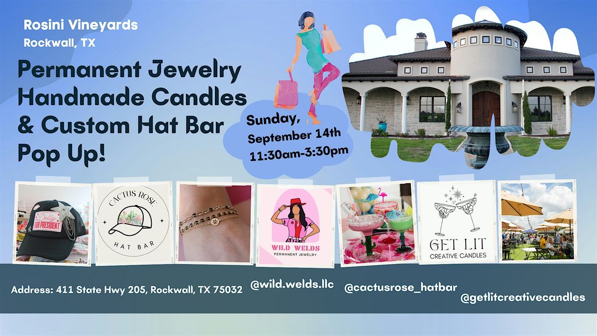 Rockwall Permanent Jewelry + Custom Hat Bar + Handmade Candle Pop Up, 14 September | Event in Rockwall | AllEvents