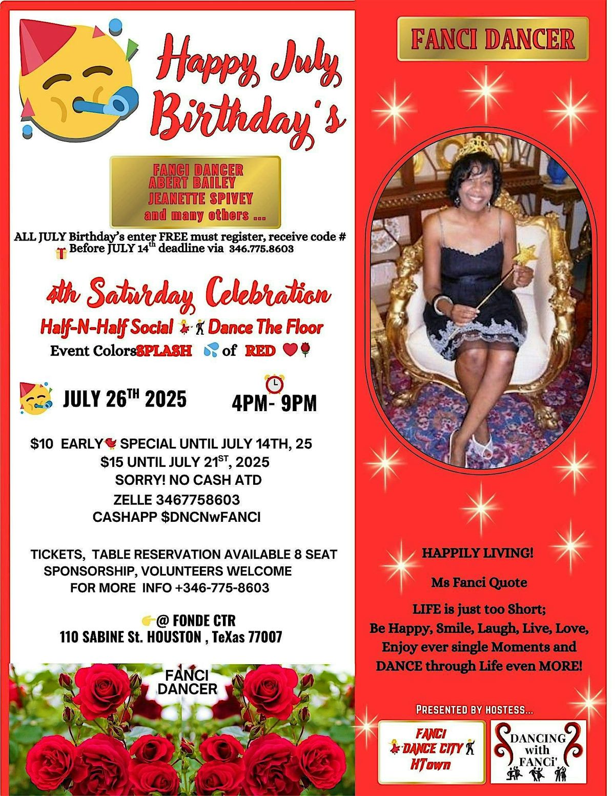 Fanci Dancer Half-N-Half Dance The Floor & All July B-DAY Celebrations, 26 July | Event in Houston | AllEvents
