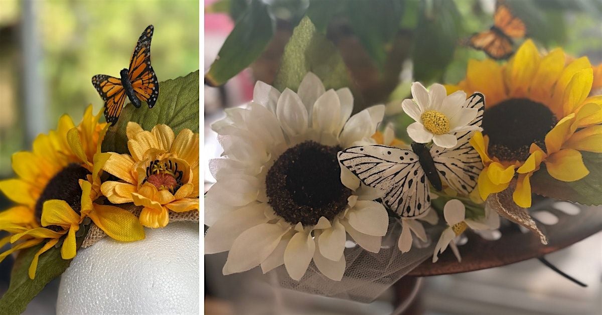 Sunflower Fancy Fascinator Workshop with The Blessed Mess Express, 23 August | Event in Atlantic Beach | AllEvents