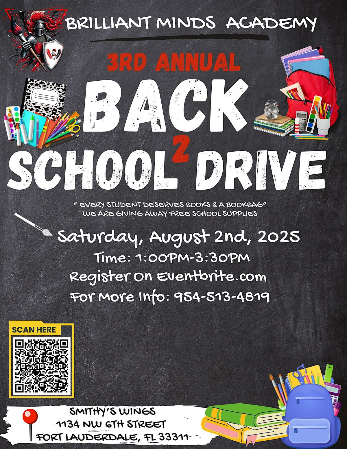 Brilliant Minds Academy 3rd Annual Back To School Drive, 2 August | Event in Fort Lauderdale | AllEvents