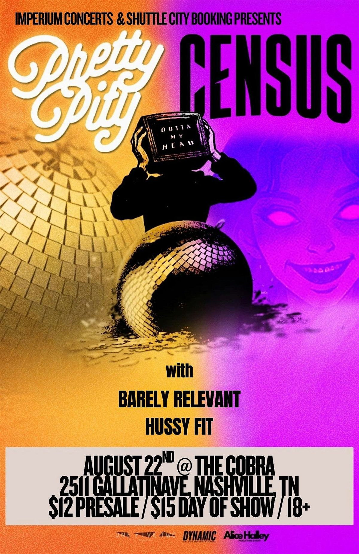 Venue: Pretty Pity | Census | Barely Relevant | Hussy Fit, 22 August | Event in Nashville | AllEvents