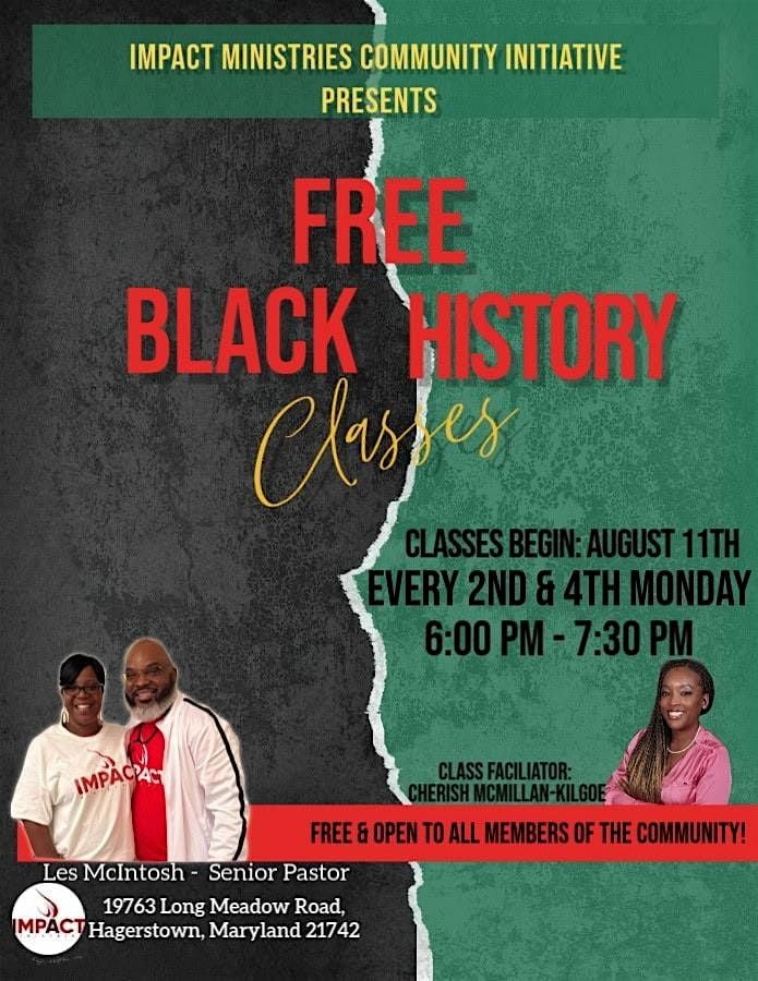 Black History Class, 25 August | Event in Hagerstown | AllEvents
